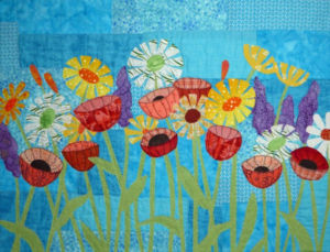 Quilt by Esther Bruckel. Made in Floral Improv class with Ellen Lindner. AdventureQuilter.com