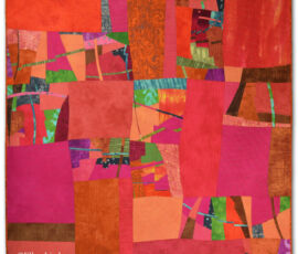 Is it Hot in Here, or is It Just Me? An improvisational art quilt by Ellen Lindner. AdventureQuilter.com