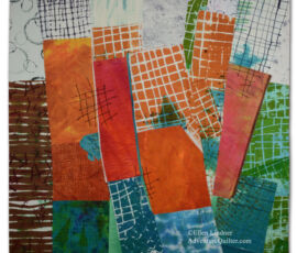 Rhythm of the City, an art quilt by Ellen Lindner. AdventureQuilter.com