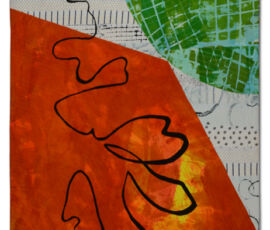 Miscommunication, an art quilt by Ellen Lindner. AdventureQuilter.com