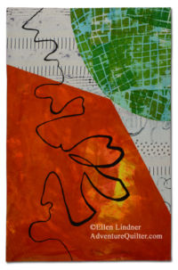 Miscommunication, an art quilt by Ellen Lindner. AdventureQuilter.com