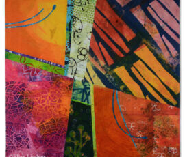Seque Into Summer, an art quilt by Ellen Lindner. AdventureQuilter.com