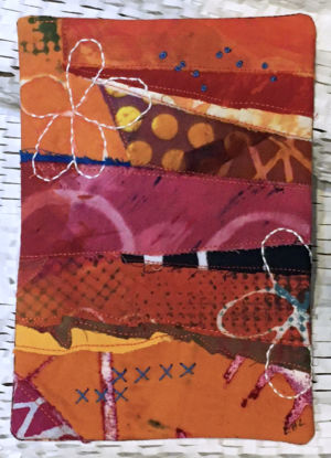 "Notes for a Friend," tiny, vibrant quilts. Ellen Lindner, AdventureQuilter.com/blog