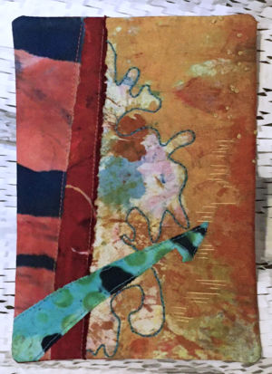 "Notes for a Friend," tiny, vibrant quilts. Ellen Lindner, AdventureQuilter.com/blog