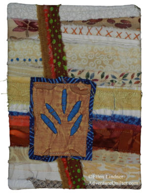 "Notes for a Friend," tiny, vibrant quilts. Ellen Lindner, AdventureQuilter.com/blog