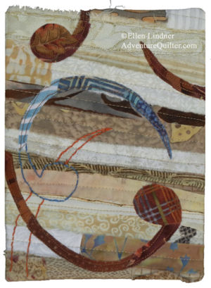 "Notes for a Friend," tiny, vibrant quilts. Ellen Lindner, AdventureQuilter.com/blog