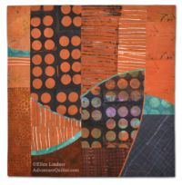 Raking Season, an art quilt by Ellen Lindner. AdventureQuilter.com