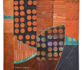 Raking Season, an art quilt by Ellen Lindner. AdventureQuilter.com
