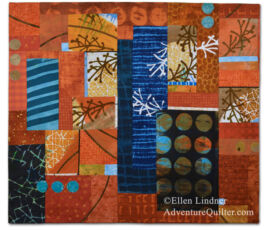 Twigs, an art quilt by Ellen Lindner. AdventureQuilter.com