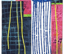 Ripples and Runs, an art quilt by Ellen Lindner. AdventureQuilter.com