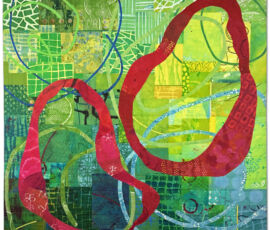 Mr. and Mrs., an art quilt by Ellen Lindner. AdventureQuilter.com