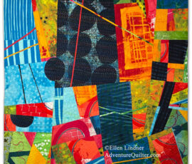 Magnetic Attraction, an art quilt by Ellen Lindner, AdventureQuilter.com